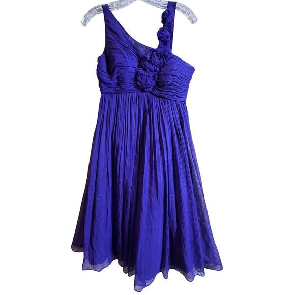 Maggy‎ London Silk Halter Dress Sz 4 Purple Costume Wedding Cocktail Y2K Retro - Picture 1 of 15